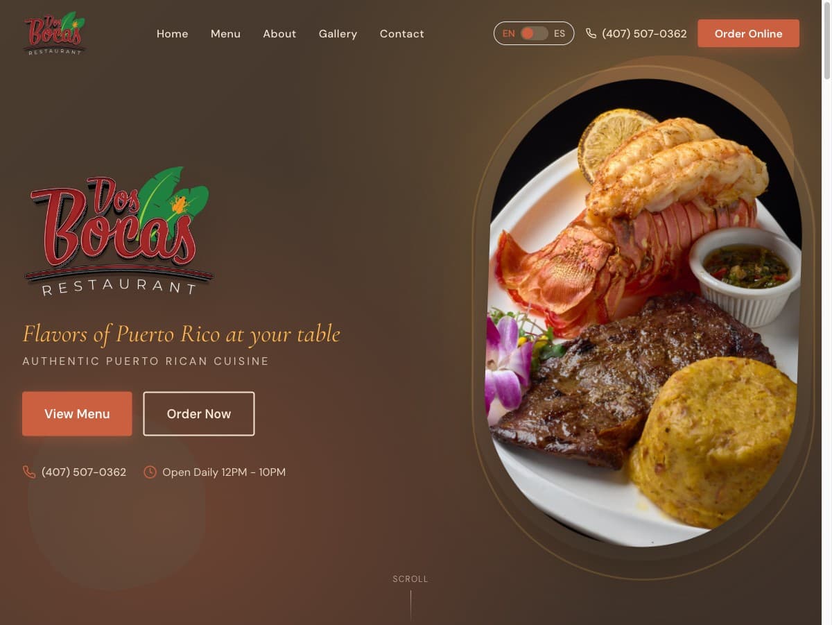 Dos Bocas — Restaurant Website