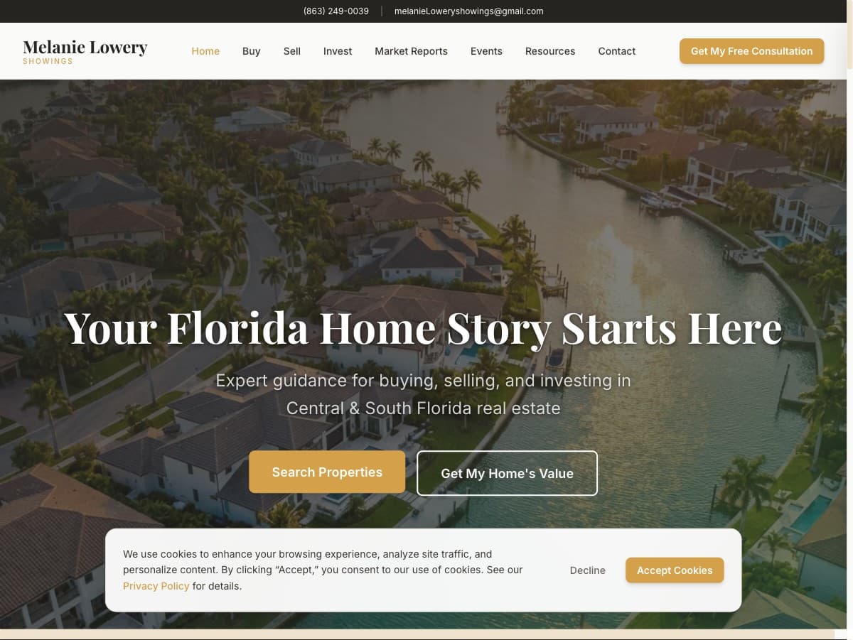 Melanie Lowery Showings — Real Estate Website website preview