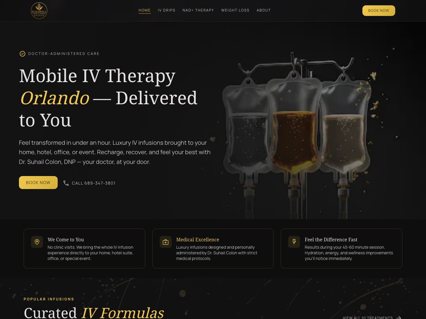 SuraWell — Mobile IV Therapy Website website preview