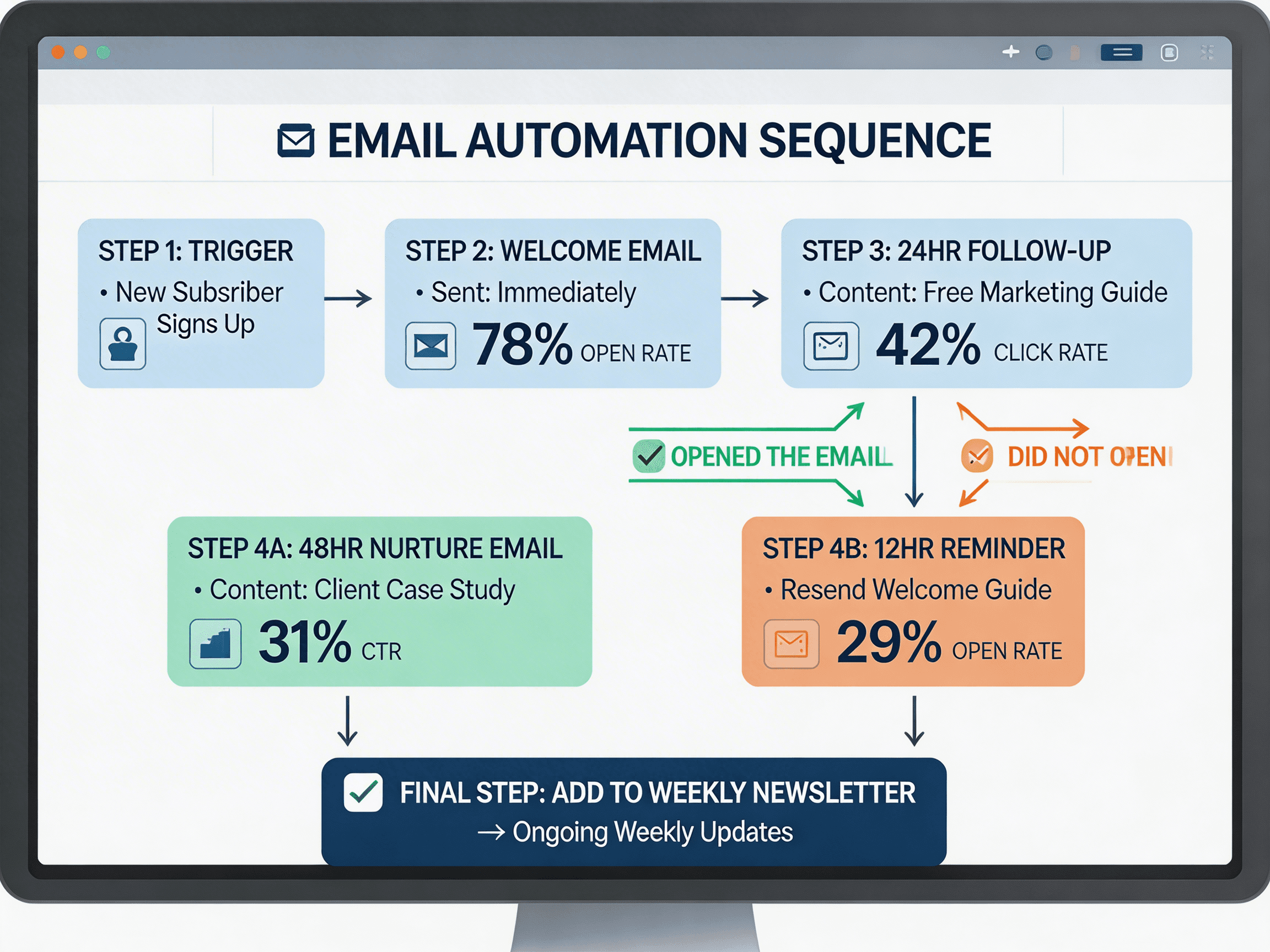 Email automation for delivery and follow-up